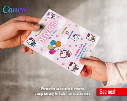 Hello Kitty Sanrio customizable invitation template | Share or Print | | BA877