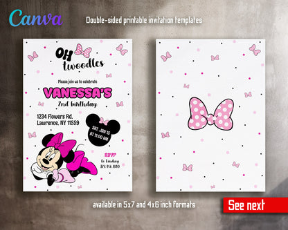 Minnie Mouse Disney Mickey customizable invitation template | Share or Print | girl | PQ166