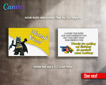 Lego Minifigures  customizable invitation template | Share or Print |  | EB970