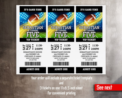 American Football NFL Super Bowl customizable invitation template | Share or Print | boy | ZH352