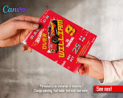 Hot Wheels Racing  customizable invitation template | Share or Print | boy | GD726