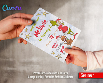 The Grinch  Merry Grinchmas customizable invitation template | Share or Print |  | WB505