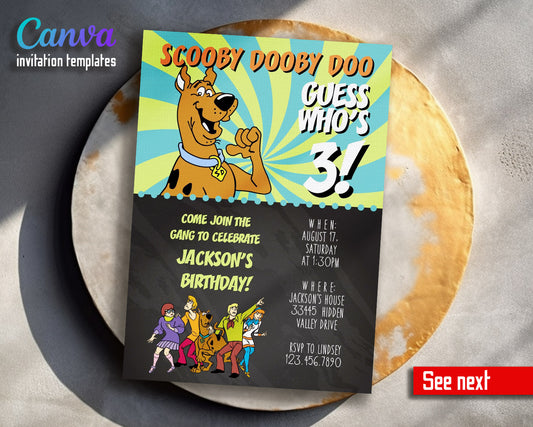 Scooby-Doo customizable invitation template | Share or Print |  | GQ002