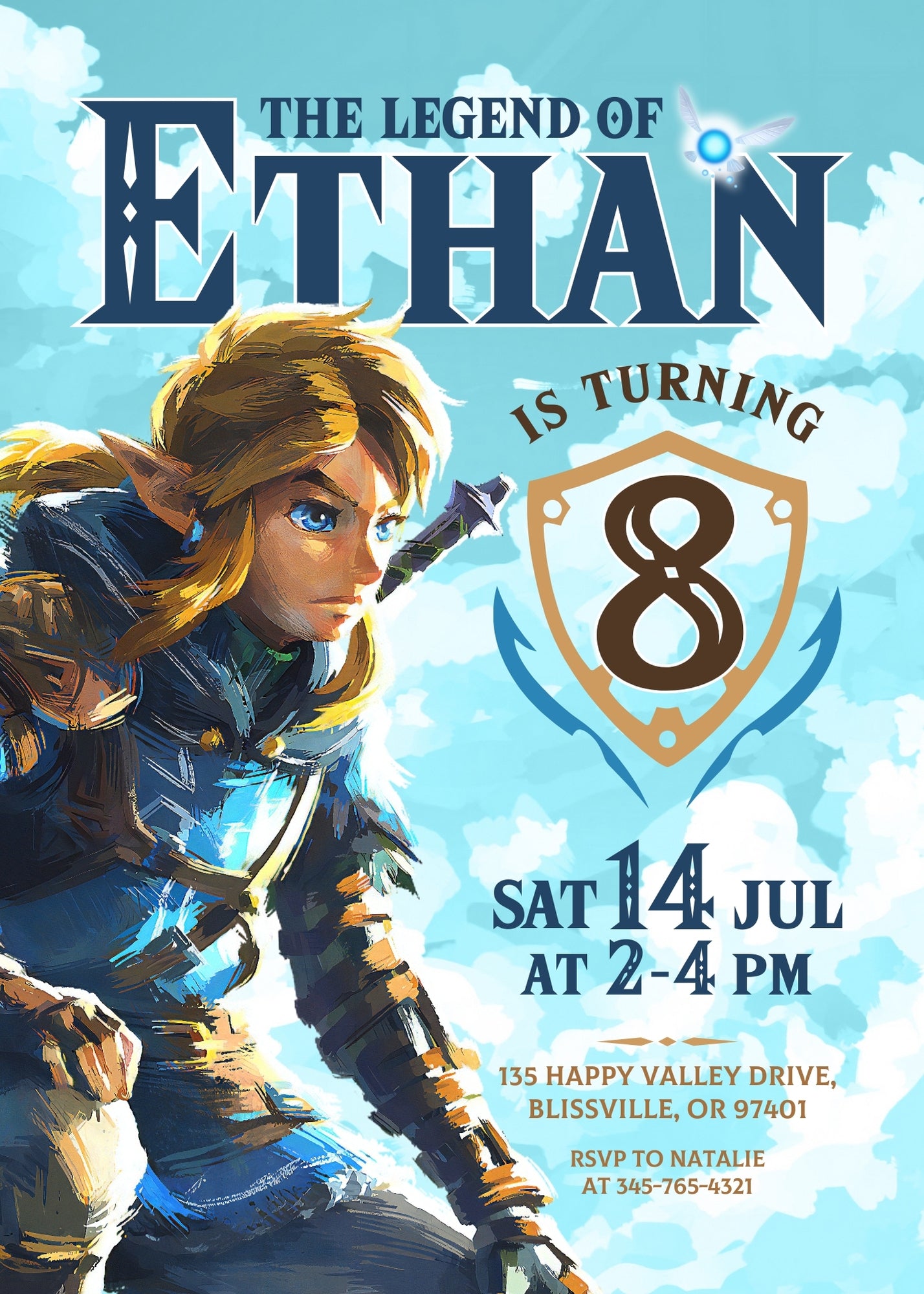 Legend of Zelda  customizable invitation template | Share or Print |  | GX293