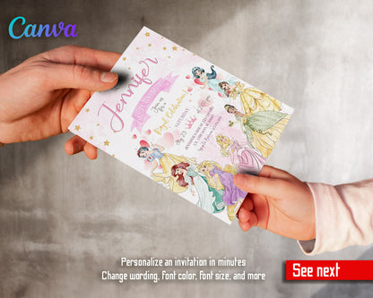 Disney Princess  customizable invitation template | Share or Print | girl | ZE182