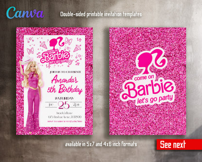 Barbie Pink  customizable invitation template | Share or Print | girl | NX532