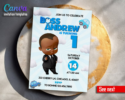 Baby Boss  customizable invitation template | Share or Print | boy | IN105