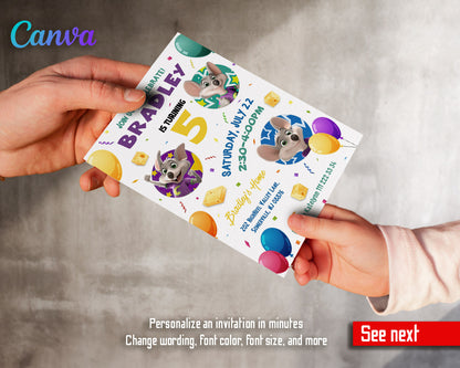 Chuck E. Cheese customizable invitation template | Share or Print |  | GK379