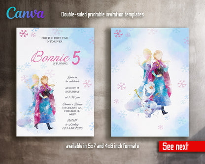 Frozen Elsa  customizable invitation template | Share or Print | girl | NX772