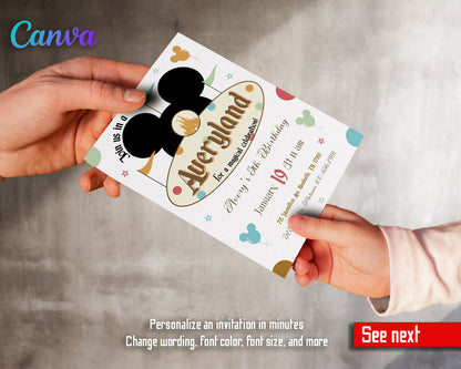 Disneyland  customizable invitation template | Share or Print | girl | VM125