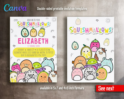 Squishmallows  customizable invitation template | Share or Print |  | MF973