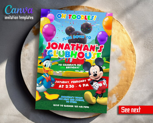 Mickey Mouse and Friends customizable invitation template | Share or Print |  | VX113