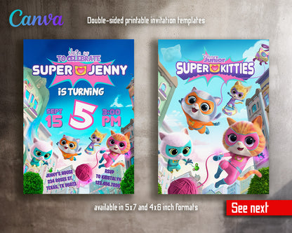 SuperKitties  customizable invitation template | Share or Print |  | DD243