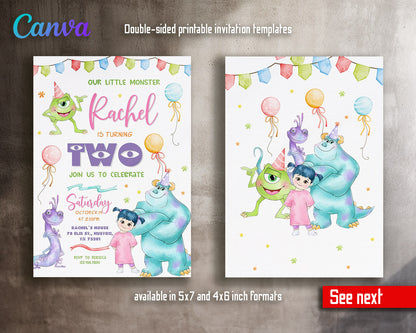 Monsters, Inc. customizable invitation template | Share or Print |  | GB225