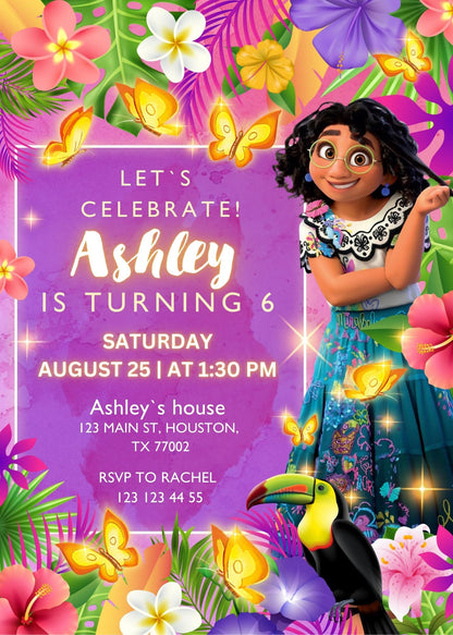 Encanto customizable invite template girl | instant download | Share or Print | GA869