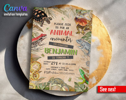 Reptile Lizard Snake customizable invitation template | Share or Print |  | XT606