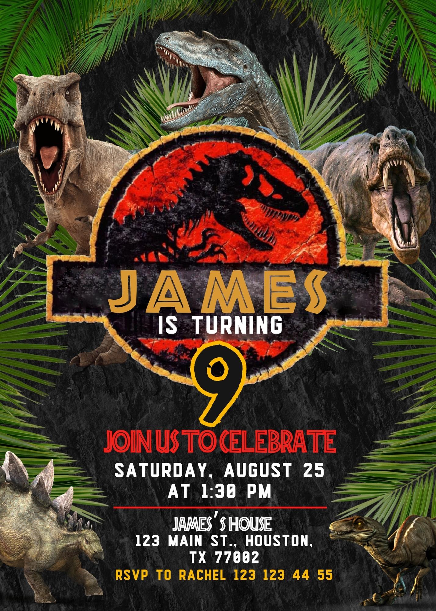 Jurassic Park customizable invite template | instant download | Share or Print | MD097