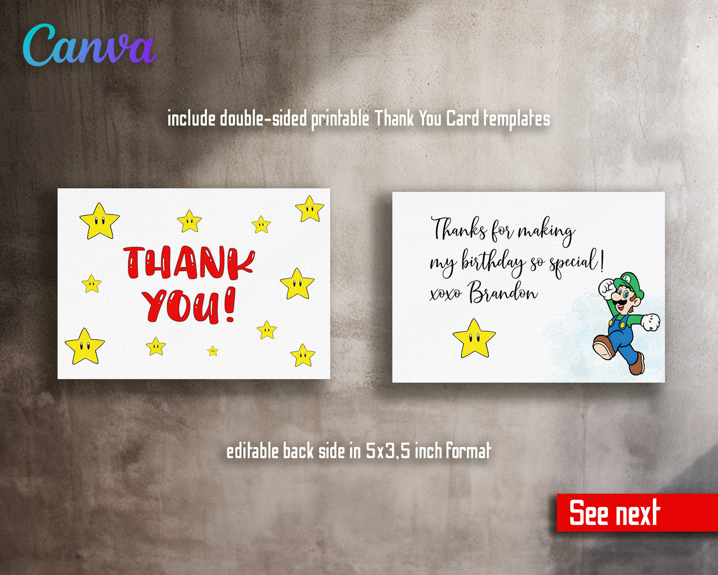 Super Mario Bros  customizable invitation template | Share or Print |  | DR085