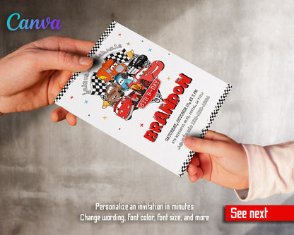 Cars Lightning McQueen customizable invitation template | Share or Print | boy | AM393