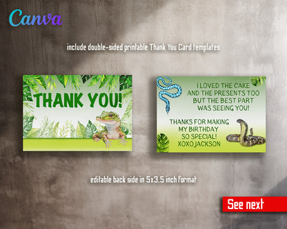 Reptile Lizard Snake customizable invitation template | Share or Print |  | DE891