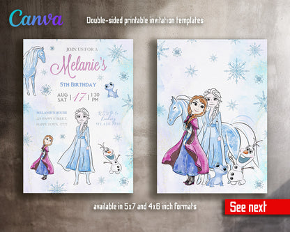 Frozen Elsa  customizable invitation template | Share or Print | girl | CS209