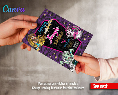 Monster High  customizable invitation template | Share or Print | girl | WU115