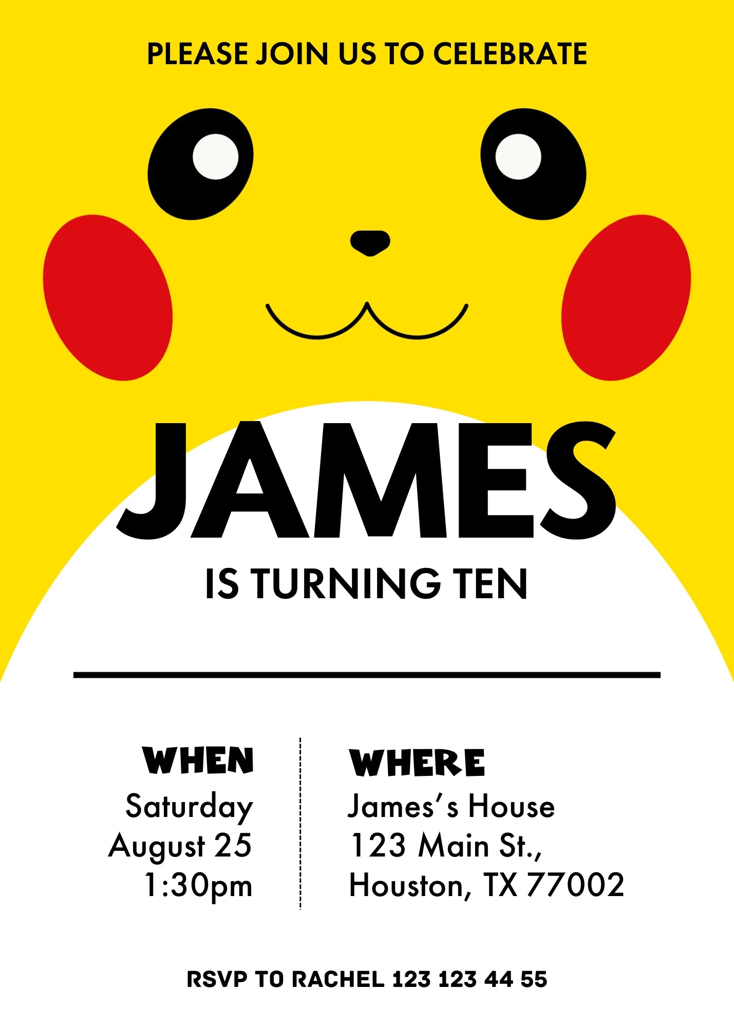 Pokemon customizable invite template | instant download | Share or Print | PY626