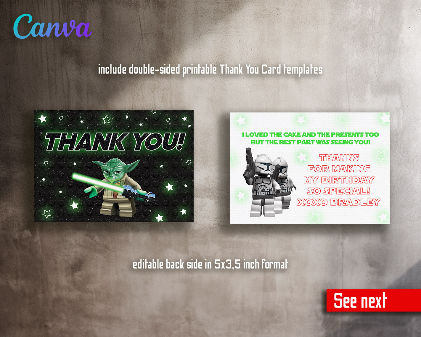 Star Wars Darth Vader Lego Minifigures customizable invitation template | Share or Print |  | GG694