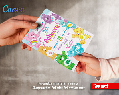 Care Bears customizable invitation template | Share or Print |  | AZ763