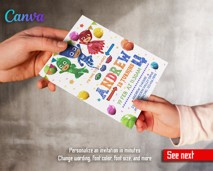 PJ Masks customizable invitation template | Share or Print | | IW473