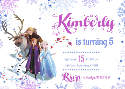 Frozen Elsa  customizable invitation template | Share or Print | girl | ED754