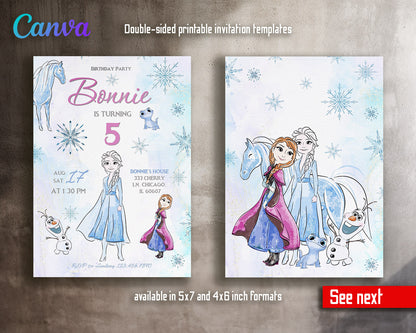 Frozen Elsa  customizable invitation template | Share or Print | girl | CY510