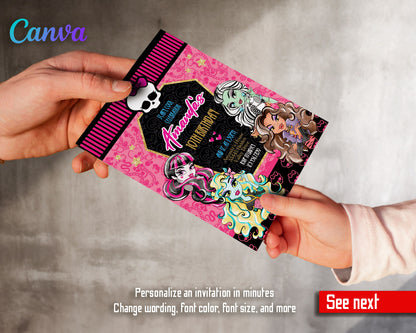 Monster High  customizable invitation template | Share or Print | girl | VE370