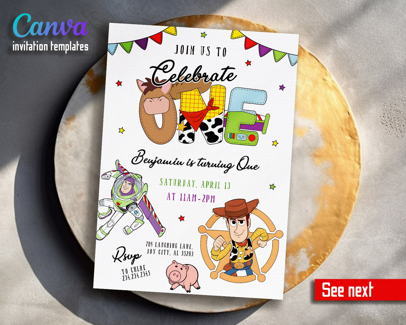 Toy Story Woody customizable invitation template | Share or Print |  | RO242