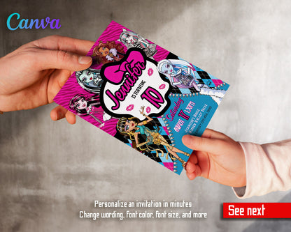 Monster High  customizable invitation template | Share or Print | girl | OE970