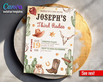 Cowboy Rodeo customizable invitation template | Share or Print | boy | WF398