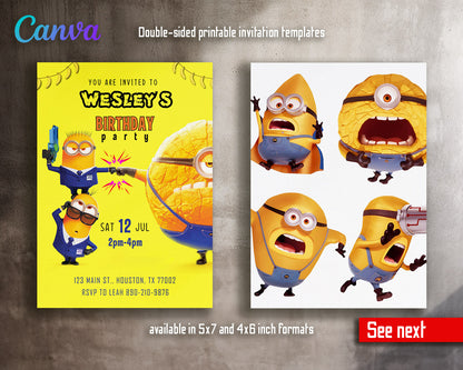 Despicable Me Minions  customizable invitation template | Share or Print |  | EO254