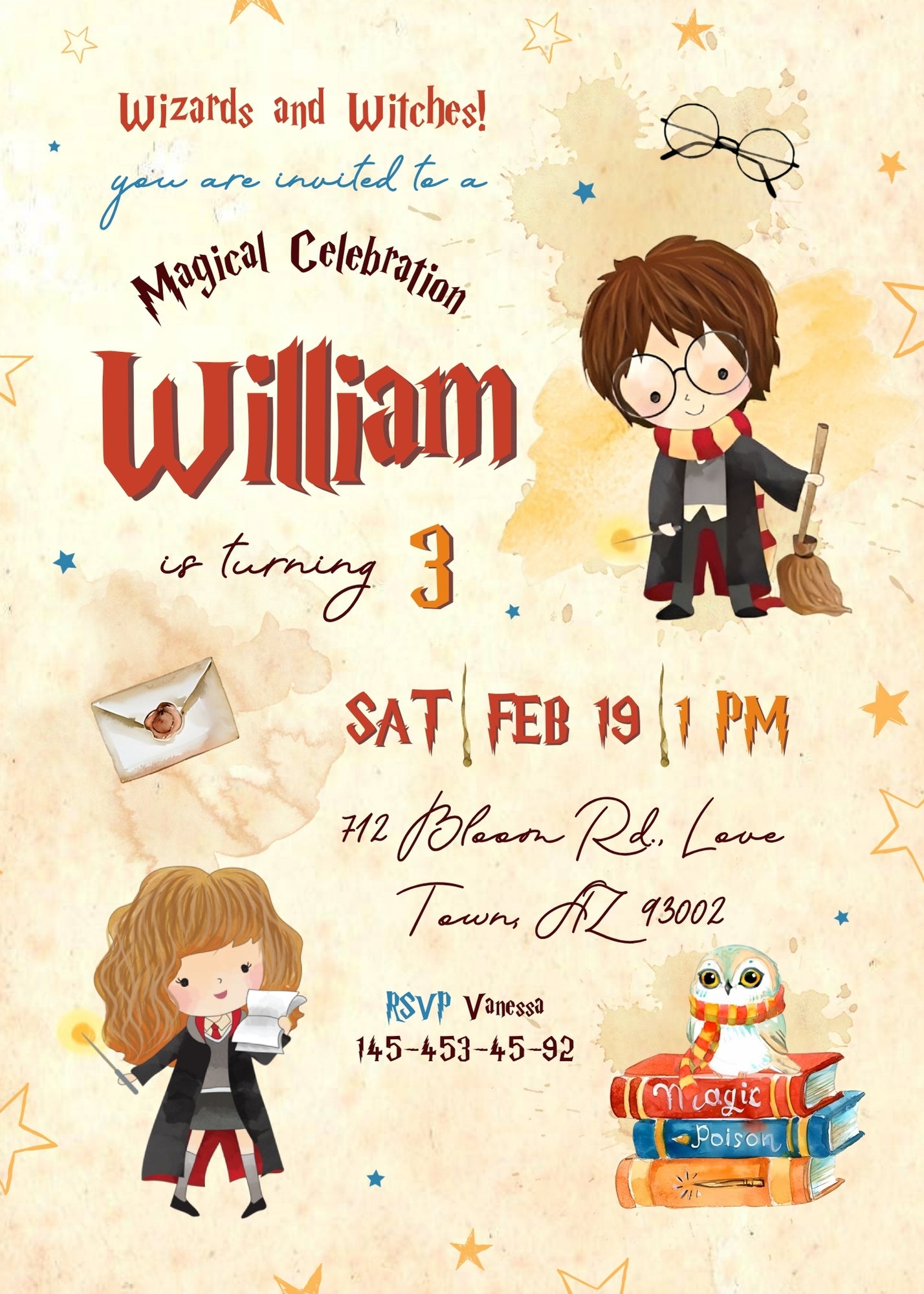 Harry Potter  customizable invitation template | Share or Print |  | UJ267