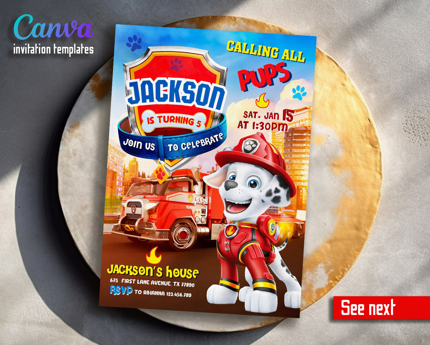 PAW Patrol customizable invitation template | Share or Print | | AG768