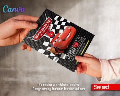 Cars Lightning McQueen customizable invitation template | Share or Print | boy | JQ140