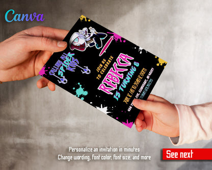 Spider Gwen Ghost Spidey  customizable invitation template | Share or Print | girl | DL572