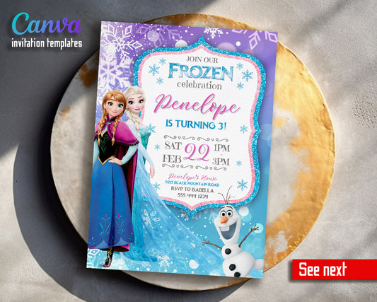 Frozen Elsa customizable invitation template | Share or Print | girl | IG010