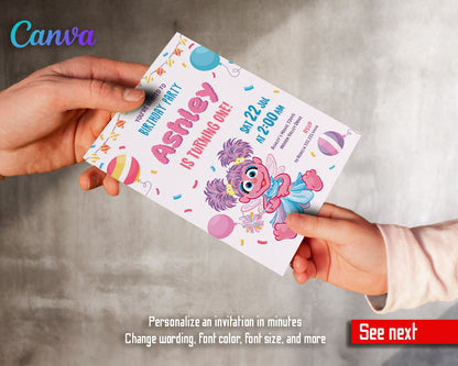 Sesame Street Abby Cadabby customizable invitation template | Share or Print | girl | ZY421