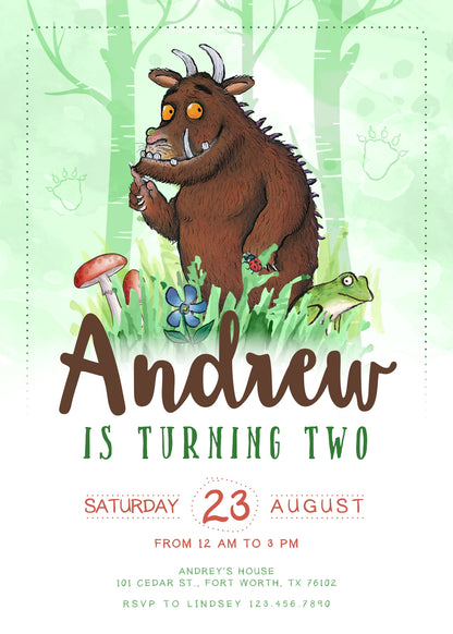 Gruffalo customizable invitation template | Share or Print | | KF287