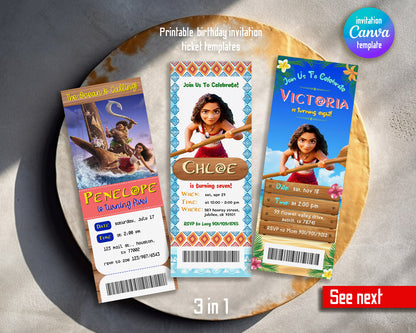 Moana Princess customizable invitation template | Share or Print | girl | XX628