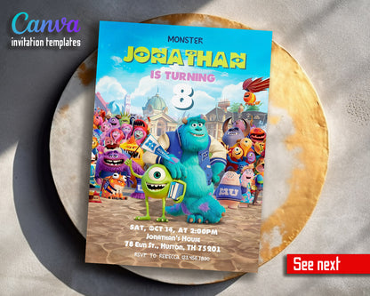 Monsters, Inc.  customizable invitation template | Share or Print |  | AO814