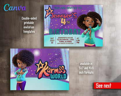 Karma's World customizable invitation template | Share or Print | girl | ZZ731