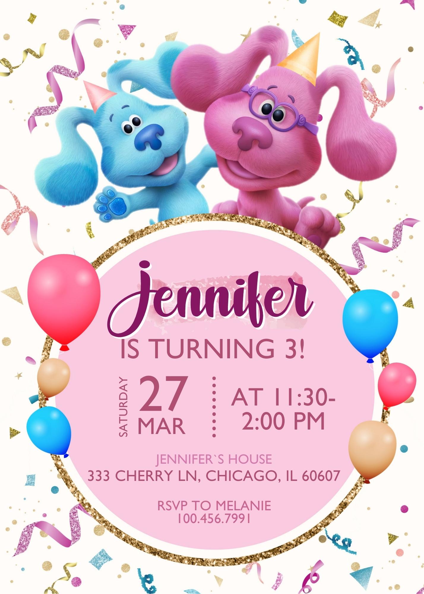 Blue's Clues Puppy customizable invitation template | Share or Print |  | IP295