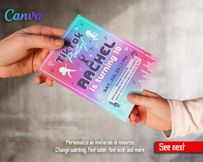 Tik Tok Party customizable invitation template | Share or Print |  | HF836