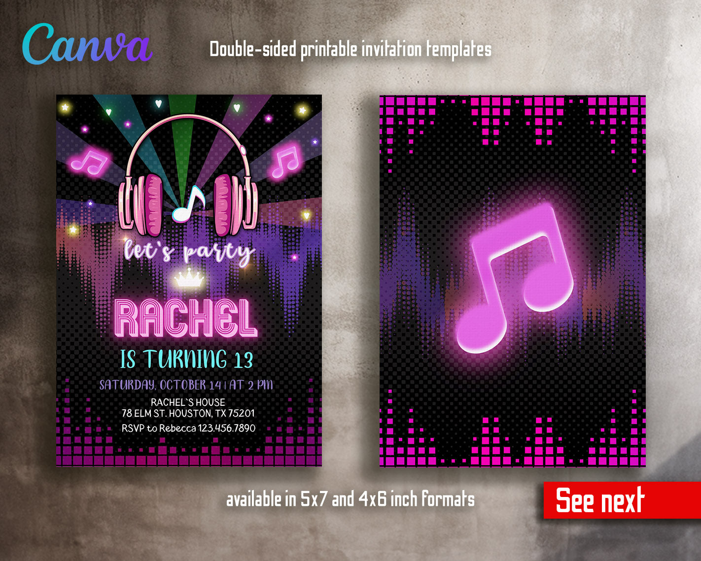 Tik Tok Party customizable invitation template | Share or Print |  | FW274